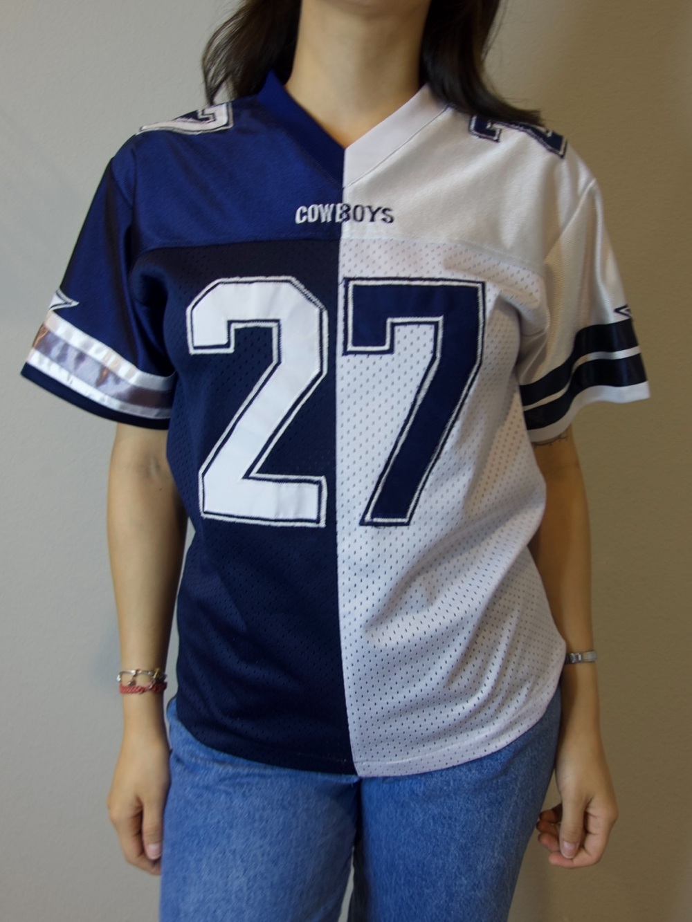 Dallas Cowboys Custom Split Jersey #27 M. Duran Navy White
